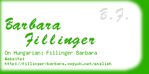 barbara fillinger business card